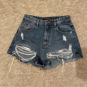 Ripped Denim Shorts